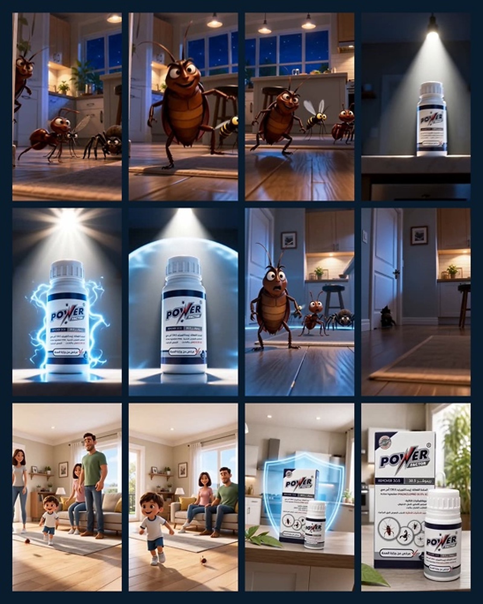 Power Factor Promotional Video storyboard and visual frames