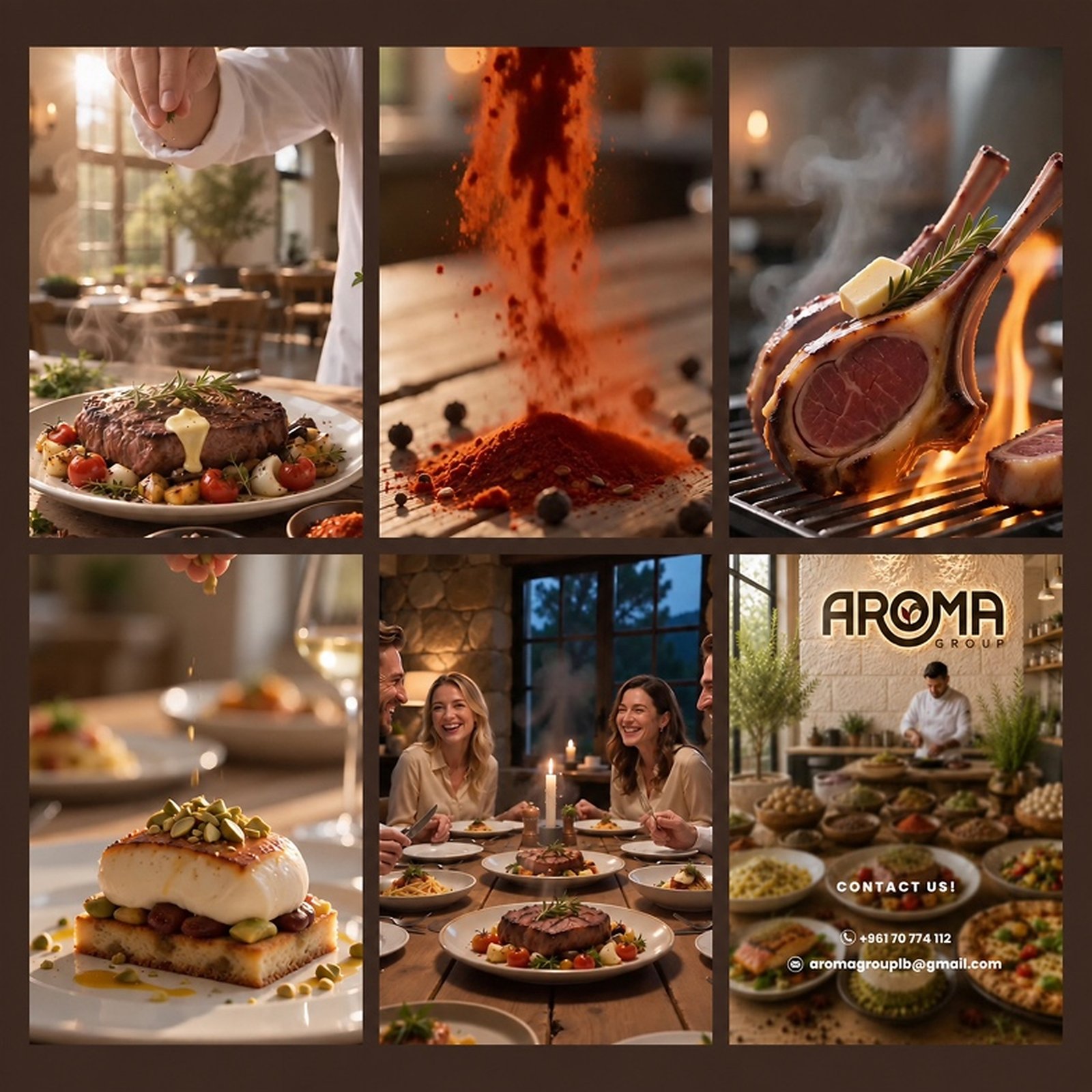 Aroma Group Promotional Video storyboard and visual frames