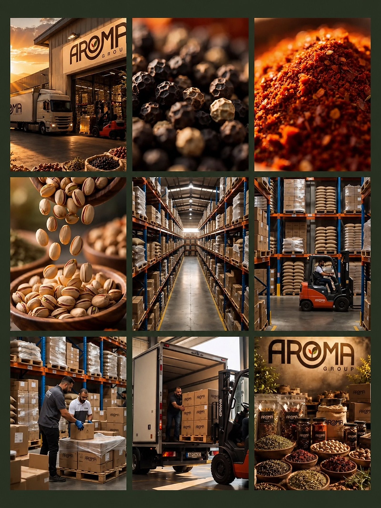 Aroma Group Wholesale Promotional Video storyboard and visual frames